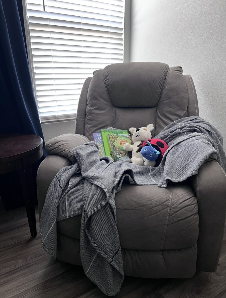 daily rhythm for stay-at-home moms quiet time with books and blanket